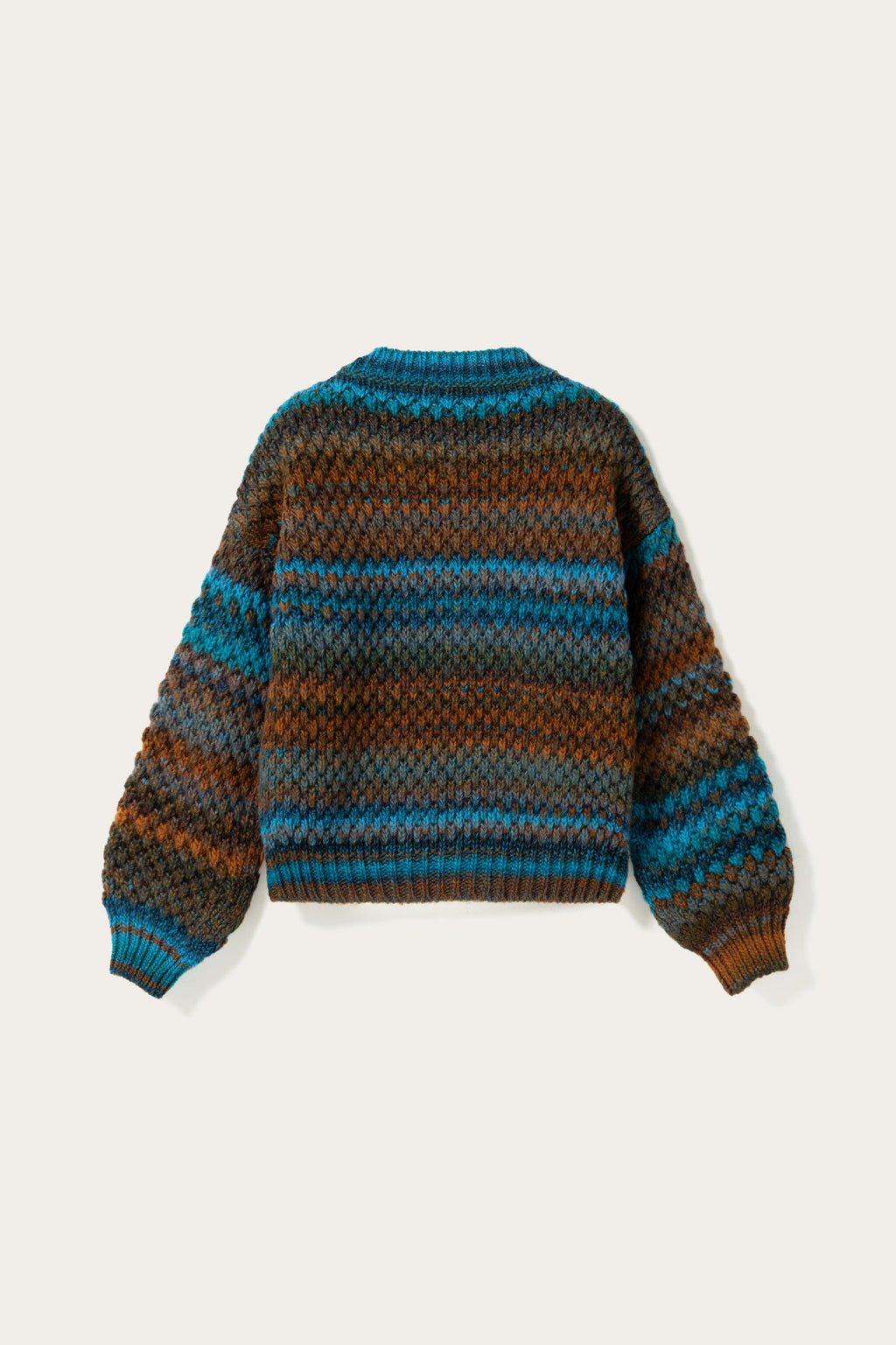 Gio Knit Sweater Turquoise Brown Mix