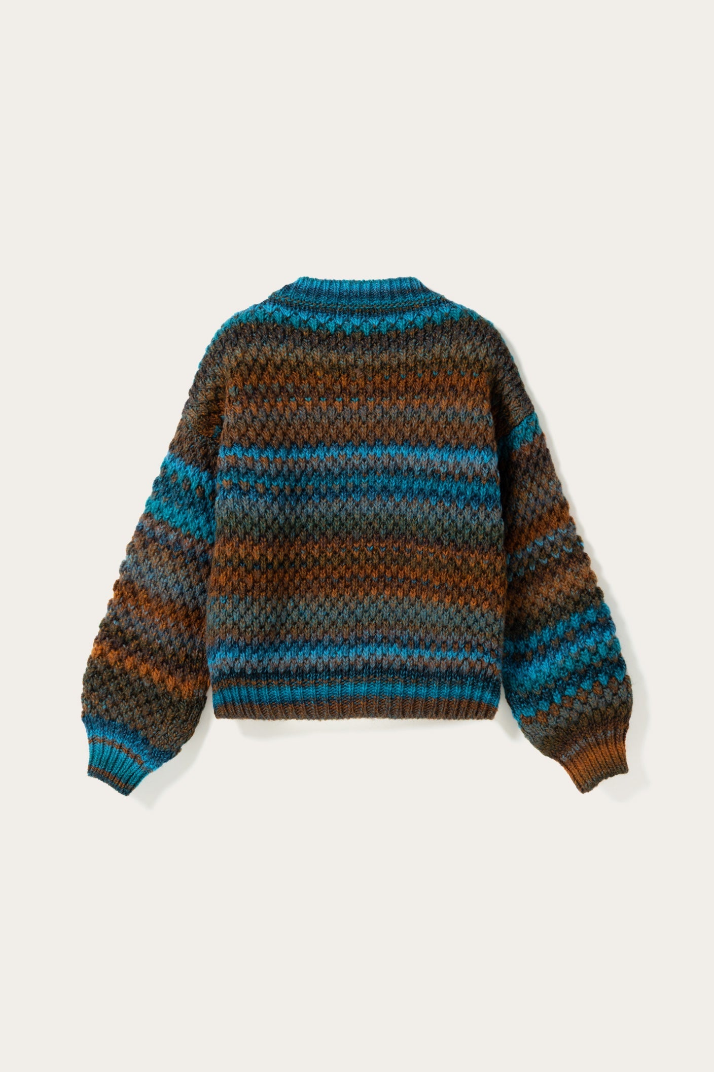 Gio Knit Sweater Turquoise Brown Mix