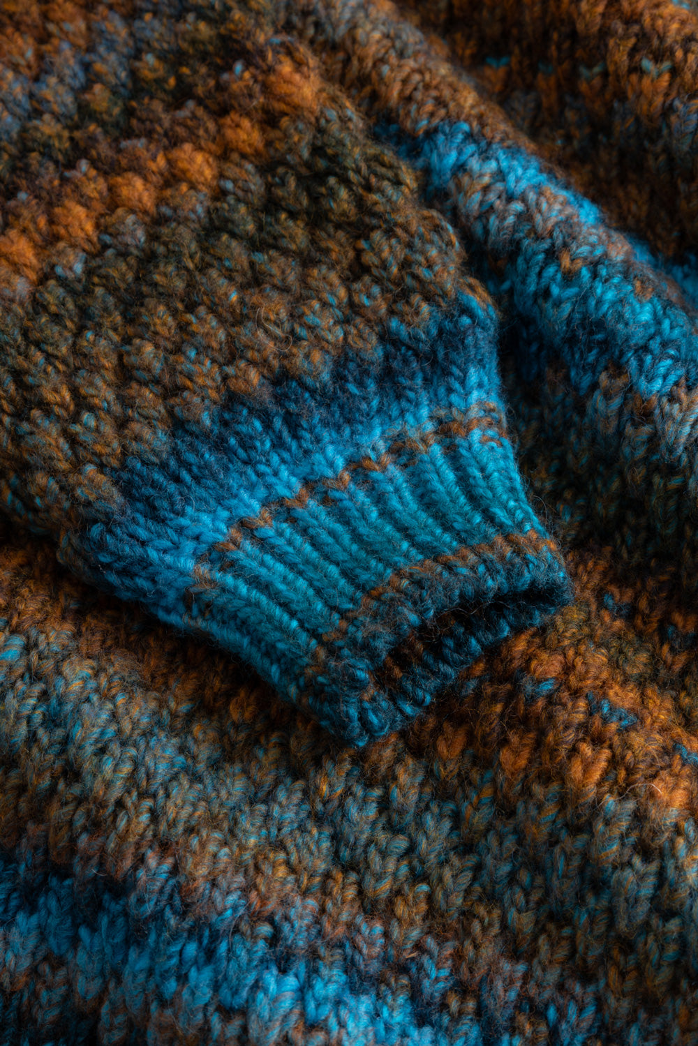 Gio Knit Sweater Turquoise Brown Mix