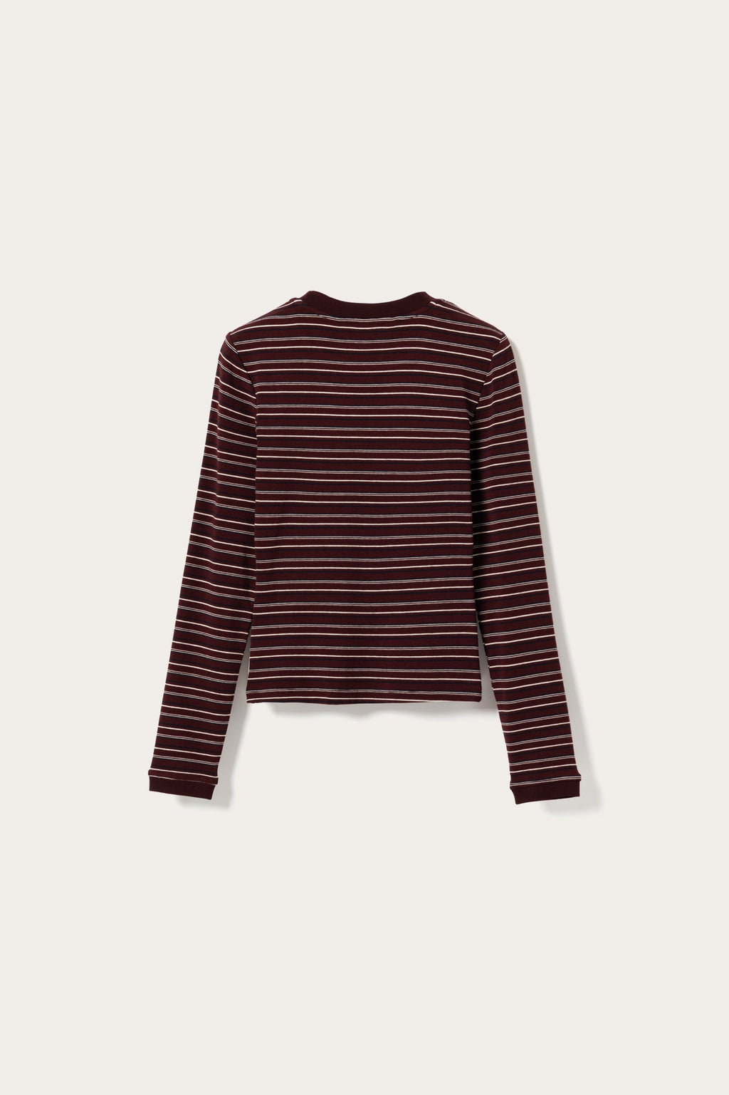 N-Mykel LS Top Dizzy Burgundy Stripe