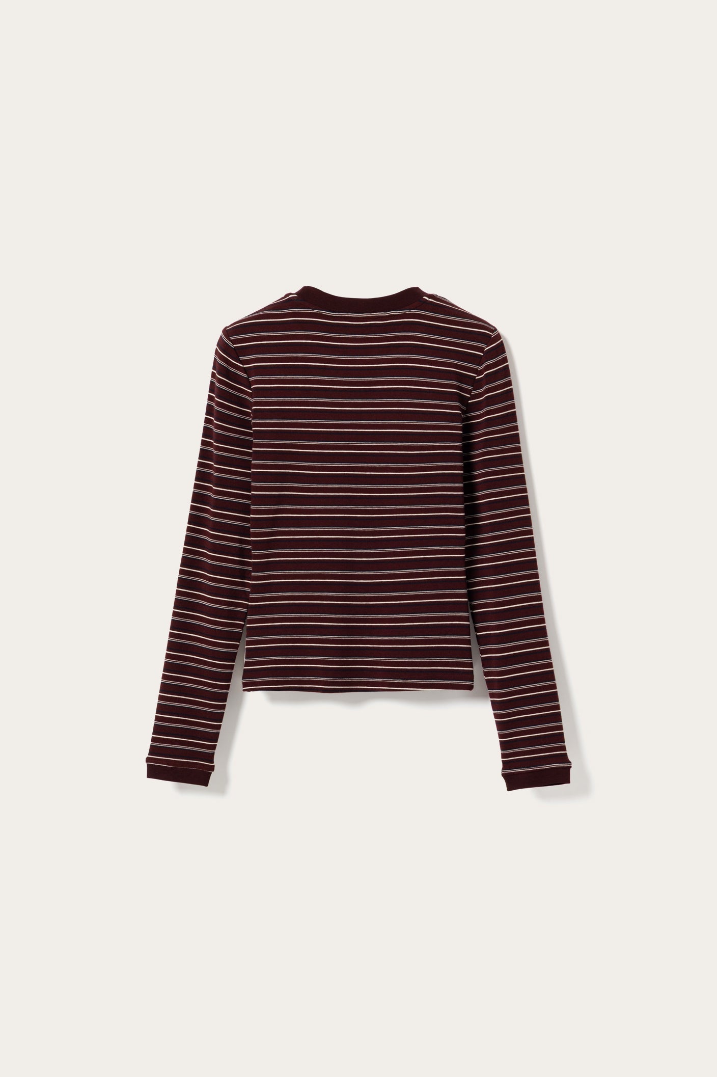 N-Mykel LS Top Dizzy Burgundy Stripe