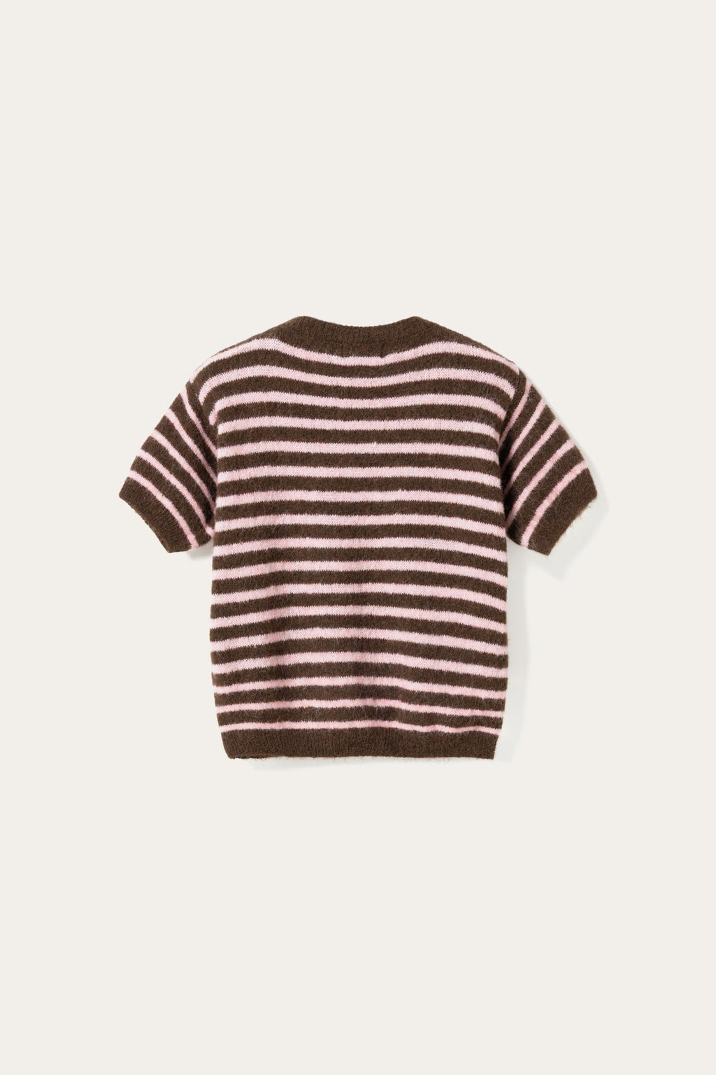 N-Monikah SS Knit Brown Rose Stripe