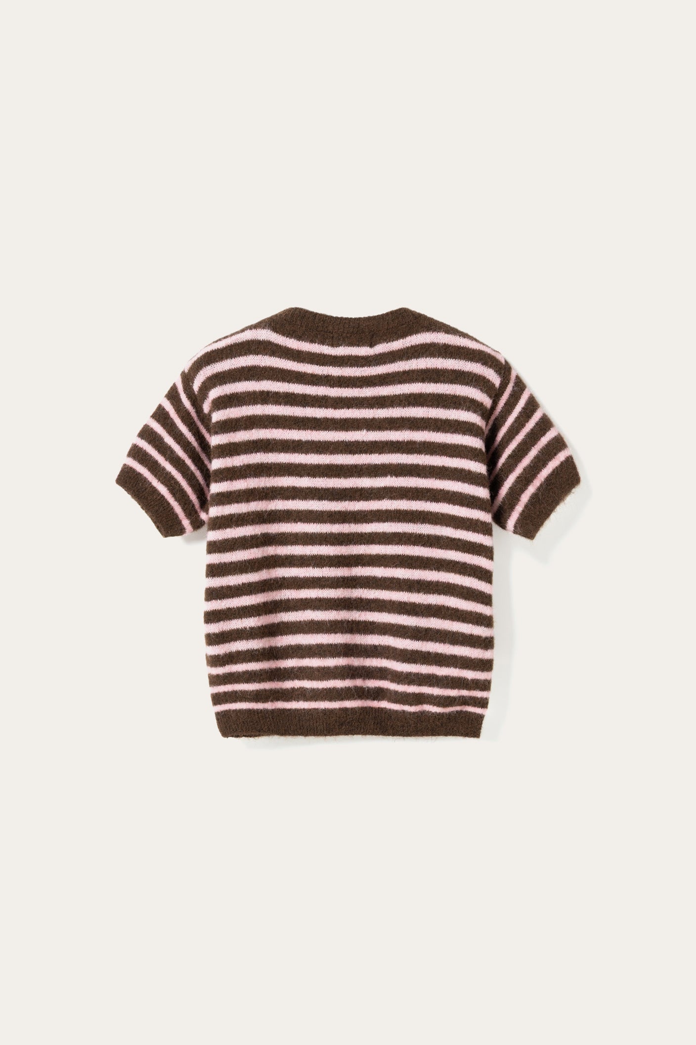 N-Monikah SS Knit Brown Rose Stripe