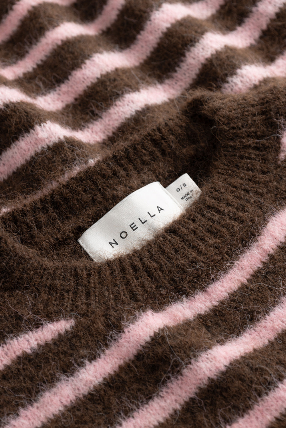 N-Monikah SS Knit Brown Rose Stripe