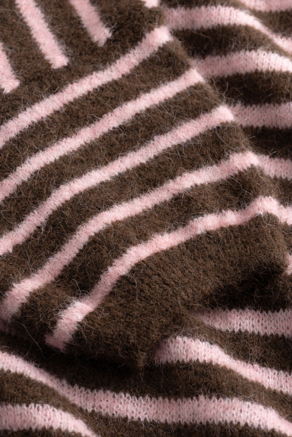 N-Monikah SS Knit Brown Rose Stripe