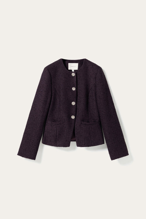 N-Kasaundra LS Blazer Dark Plum