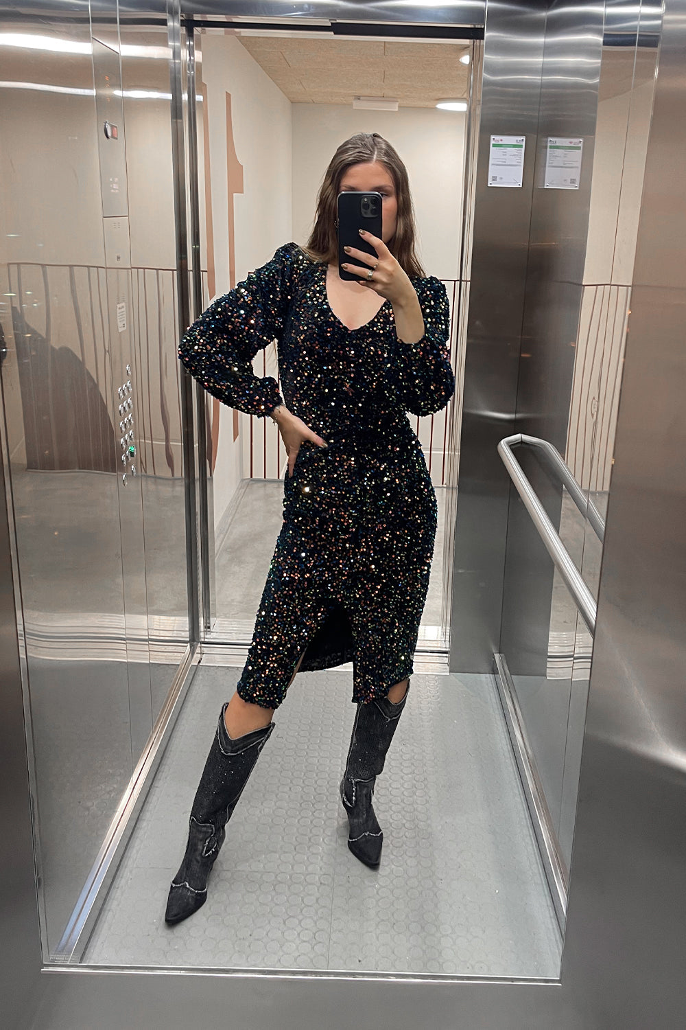Teagan LG Dress Black Mix