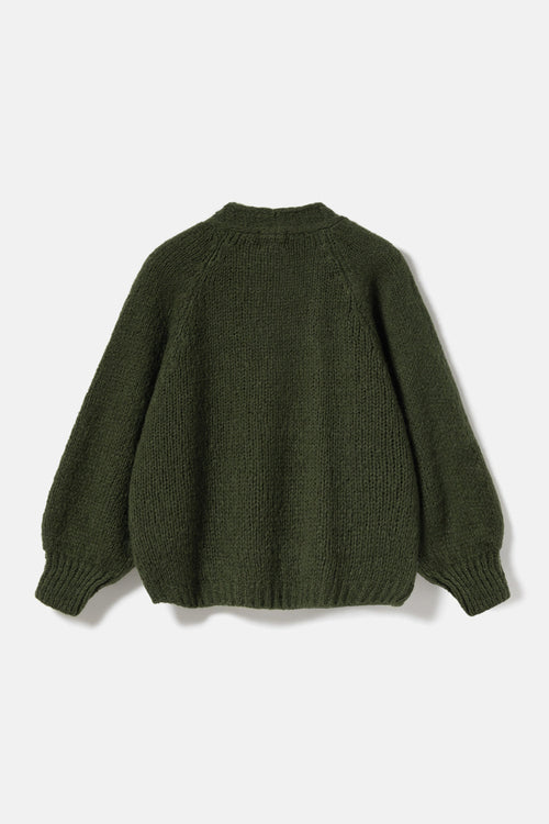 Fora Knit Cardigan Dark Army