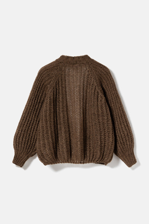 Joseph Knit Cardigan Chocolate Melange