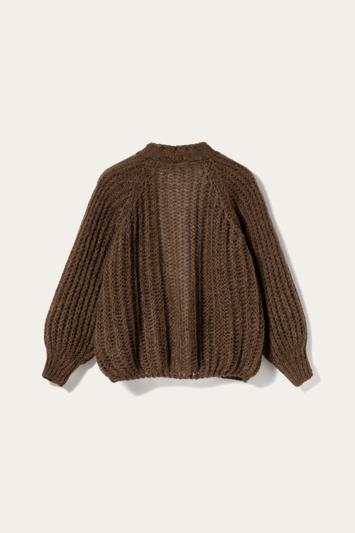 Joseph Knit Cardigan Chocolate Melange