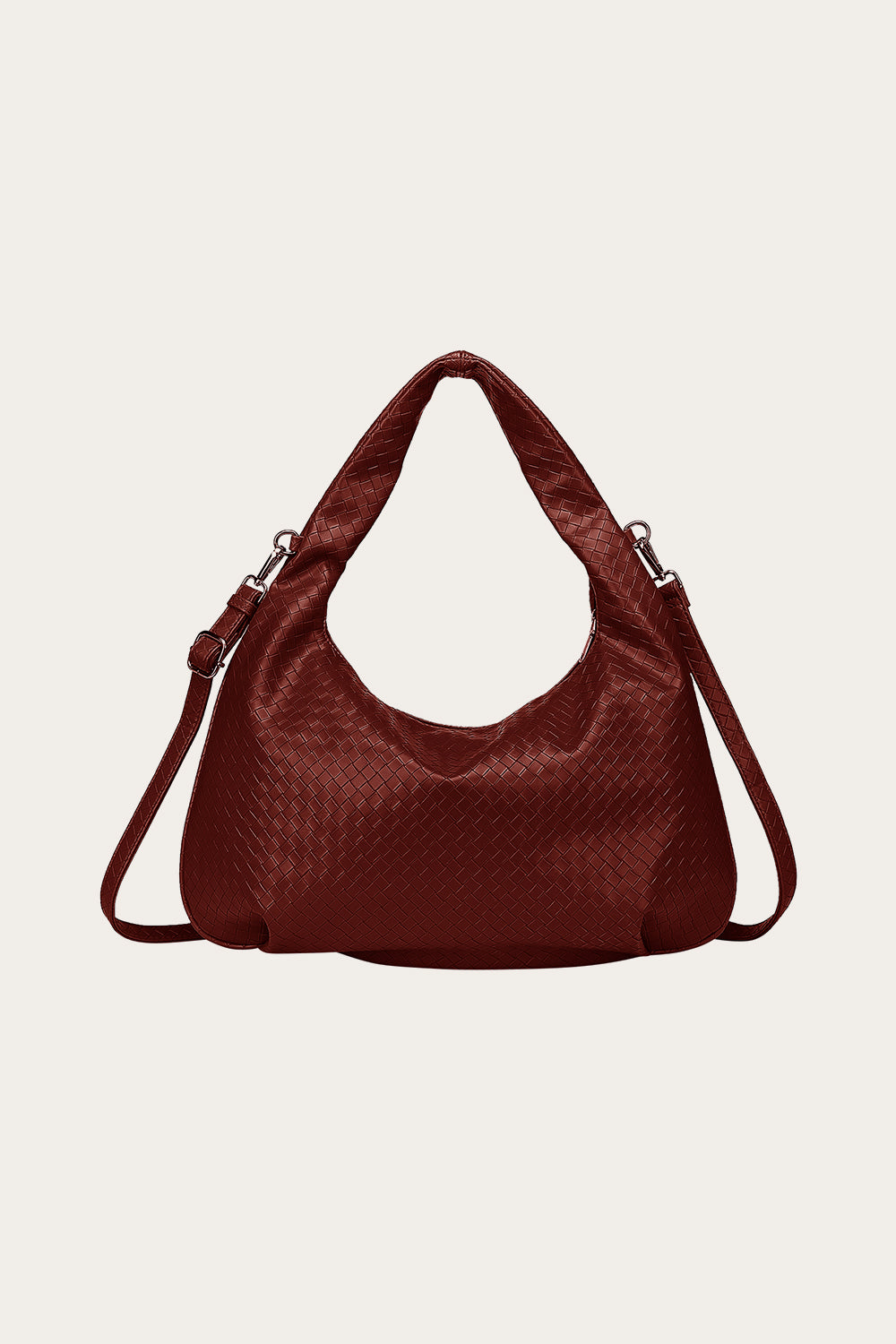 Peony Hobo Bag Dark Red