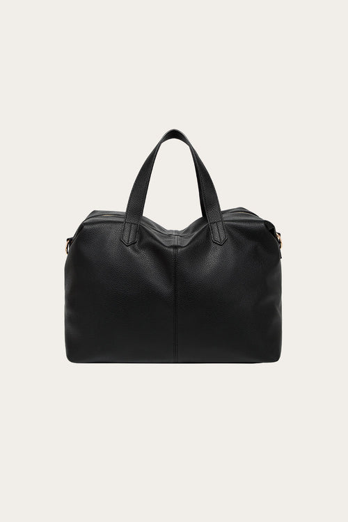 Holdall Medium Weekend Bag Black Leather Look