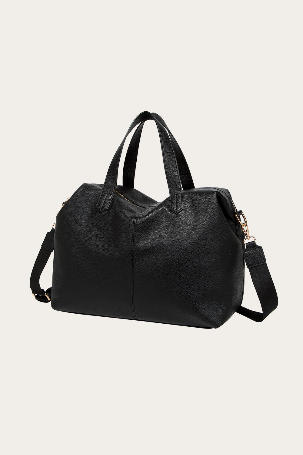 Holdall Medium Weekend Bag Black Leather Look