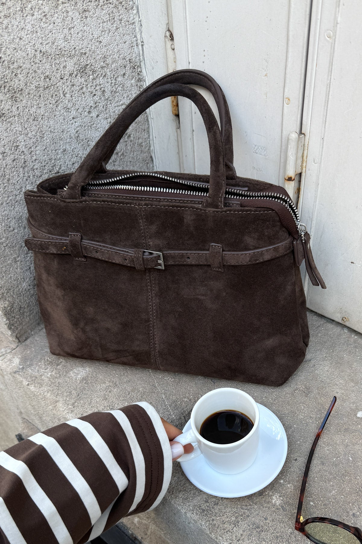 Macie Bag Real Suede Chocolate