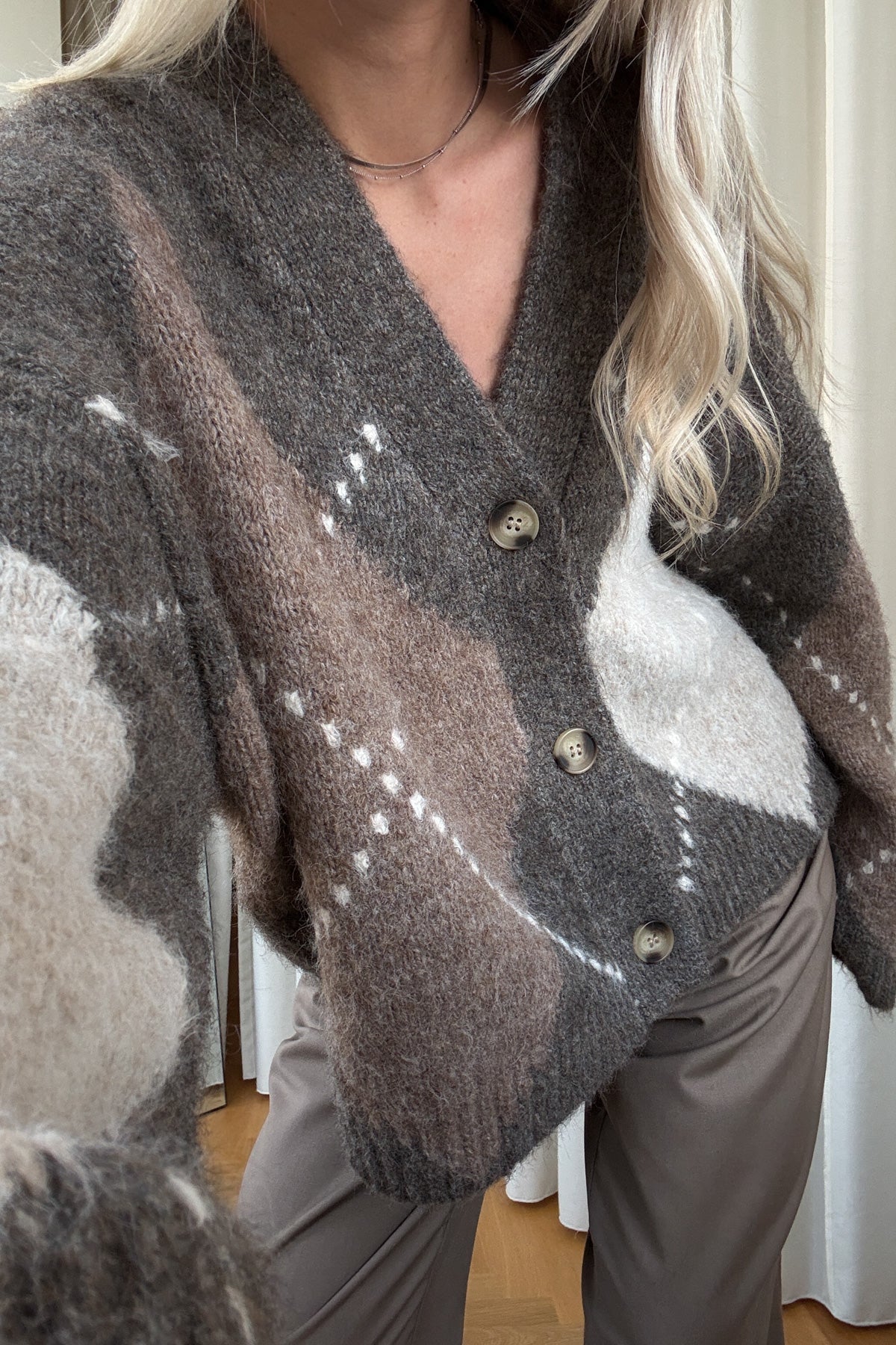 N-Laiana Knit Cardigan Ash Brown Mix