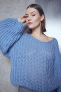 Noellas Joseph Knit Sweater Blue. Køb Striktrøjer hos www.noellafashion.dk
