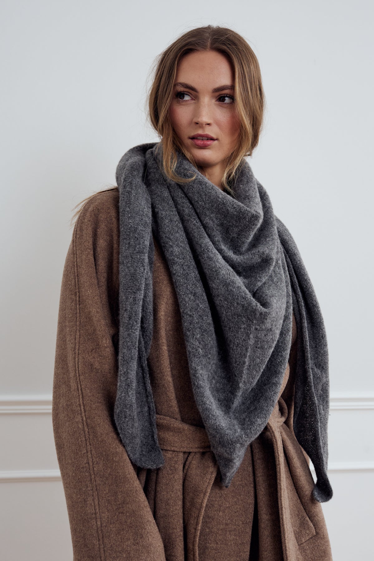 N-Loena Knit Scarf Dark Grey Melange