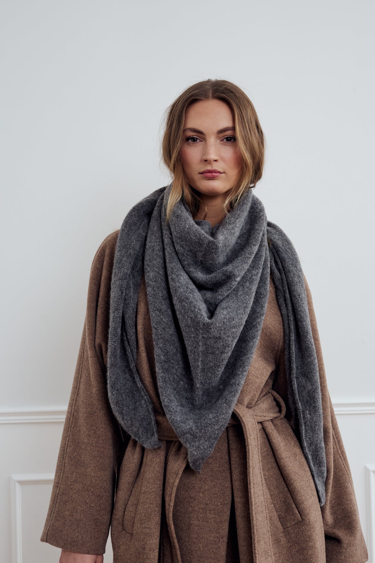 N-Loena Knit Scarf Dark Grey Melange