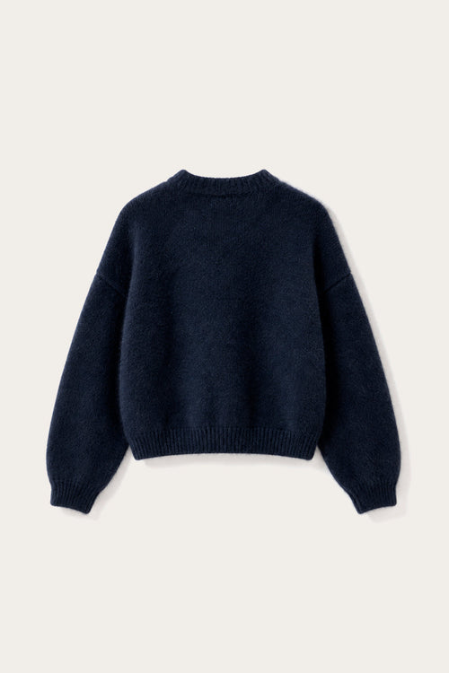 N-Mertice Knit Cardigan Navy