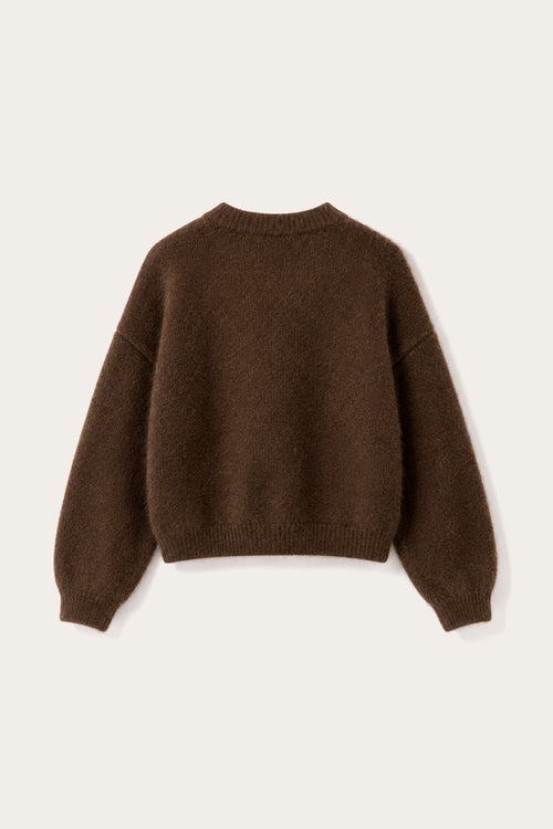 N-Mertice Knit Cardigan Chocolate