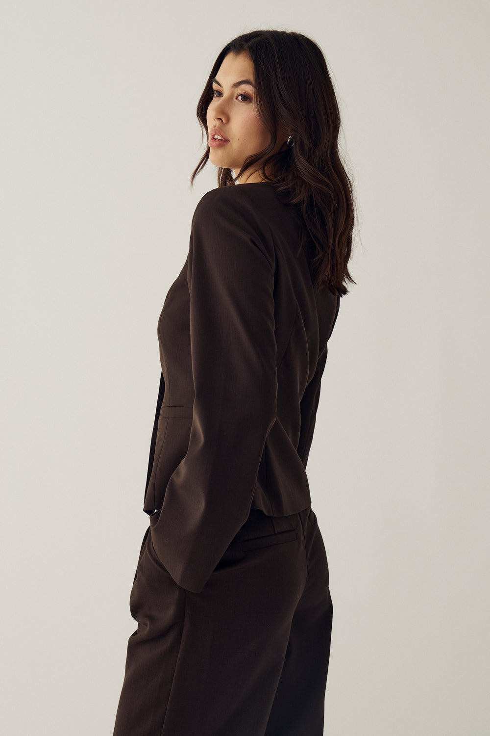 N-Kasaundra LS Blazer Chocolate