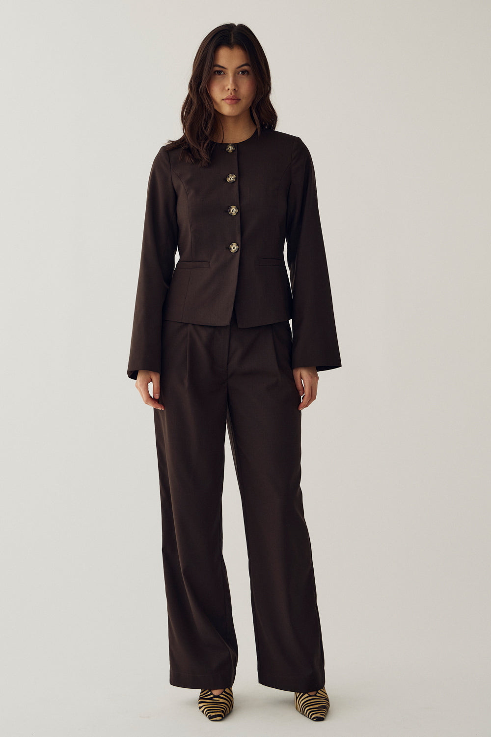 N-Kasaundra LS Blazer Chocolate