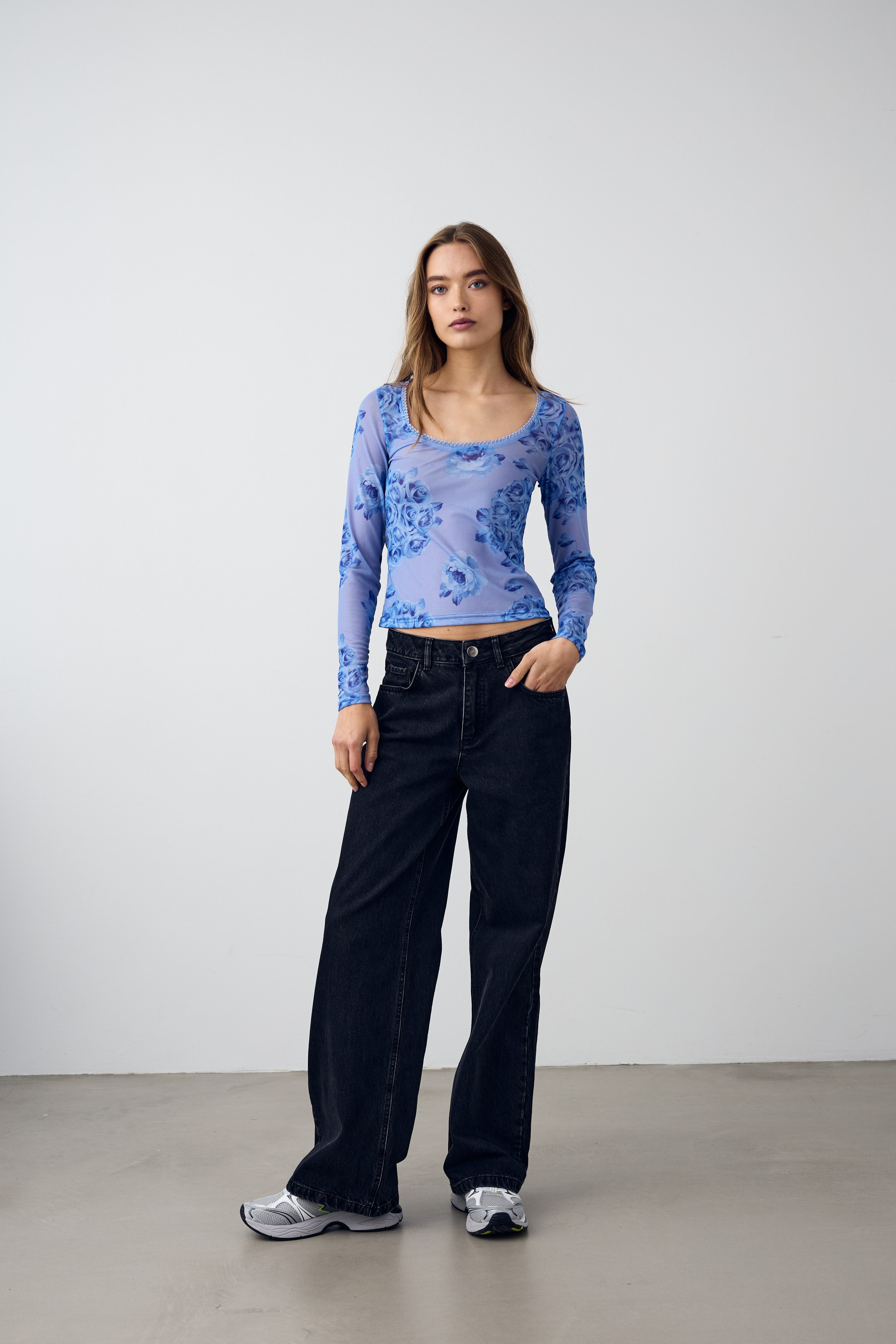 Kilea Top LS Tobi Blue Print