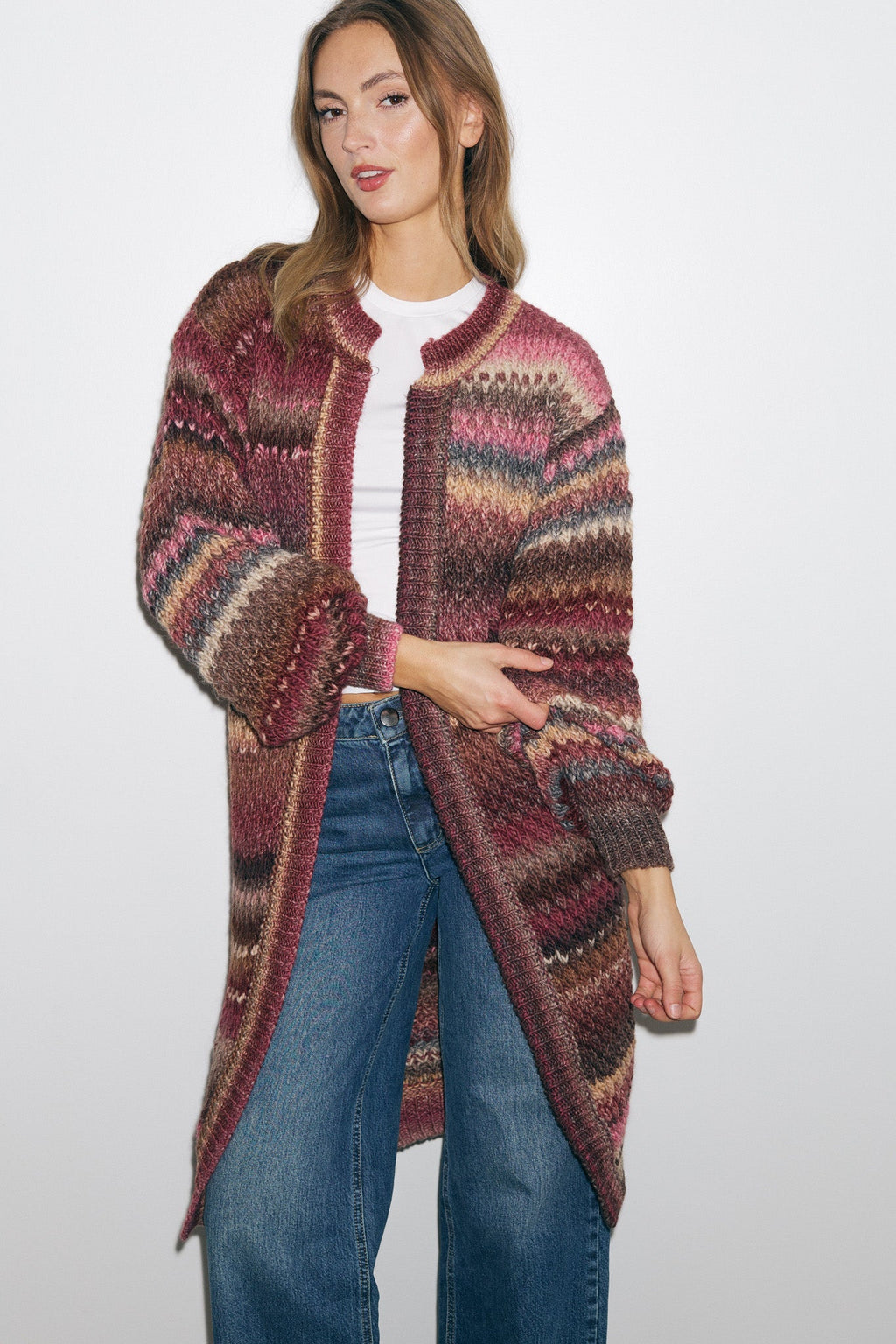 Gio Knit Cardigan Rust Mix