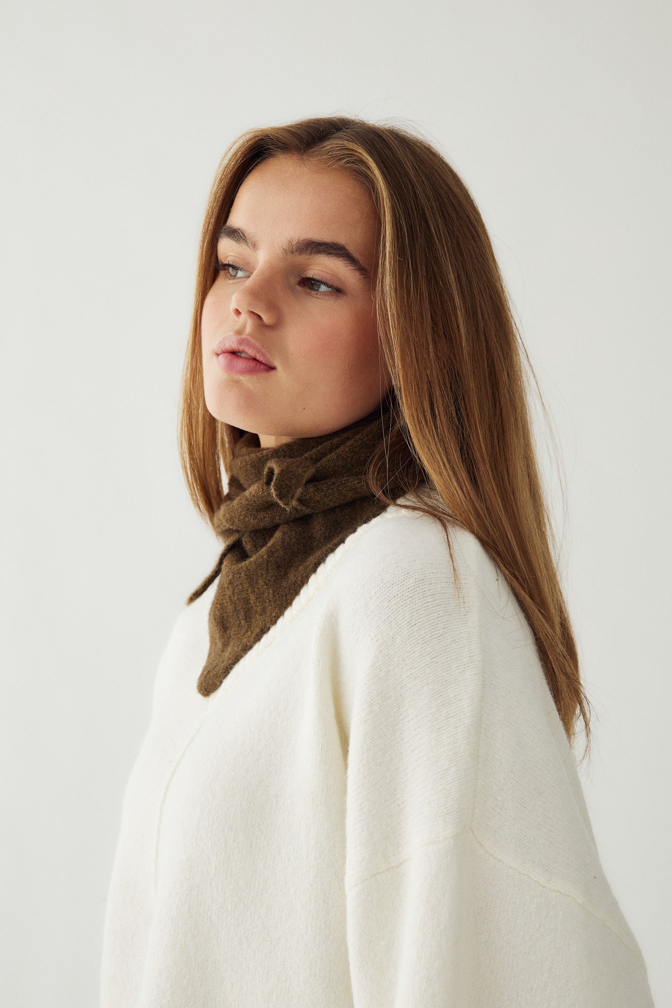 N-Loenetta Knit Scarf Military Green Melange