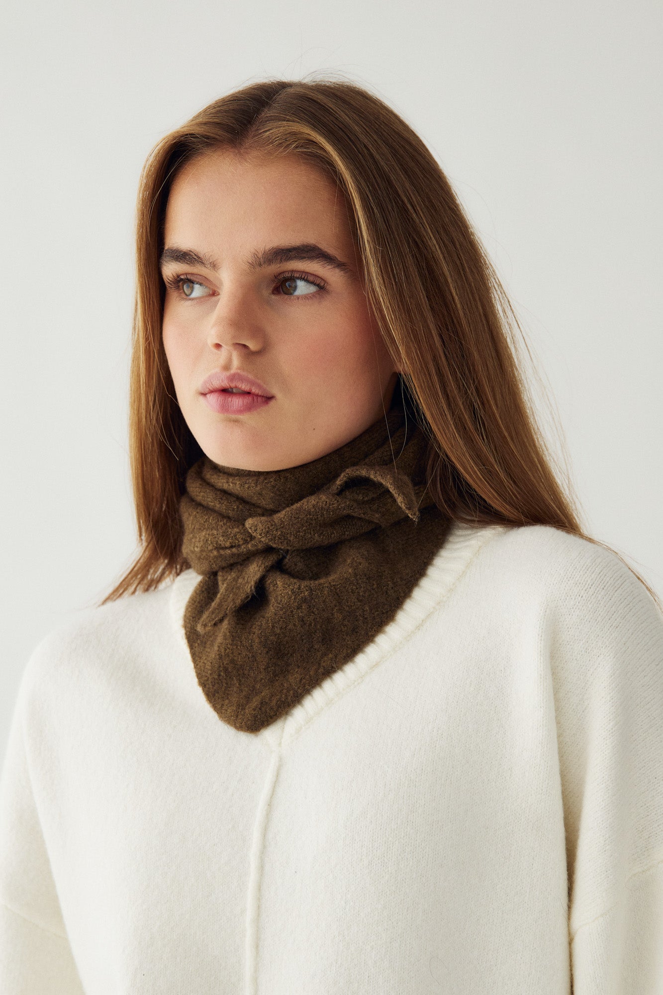 N-Loenetta Knit Scarf Military Green Melange