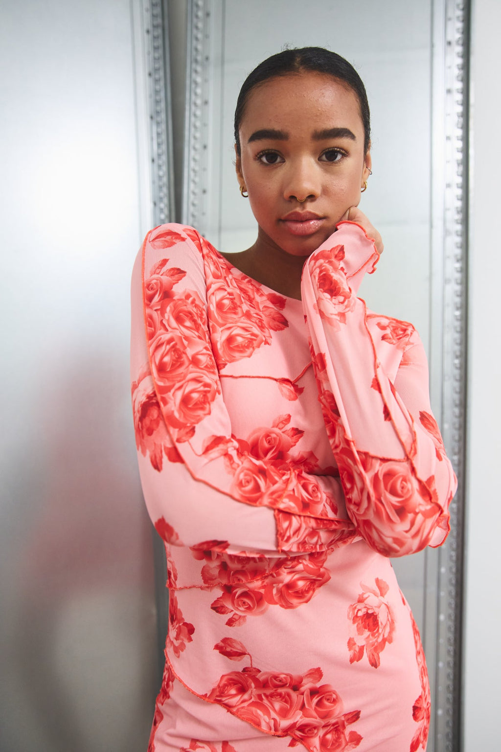 Joanna Dress Rose Print