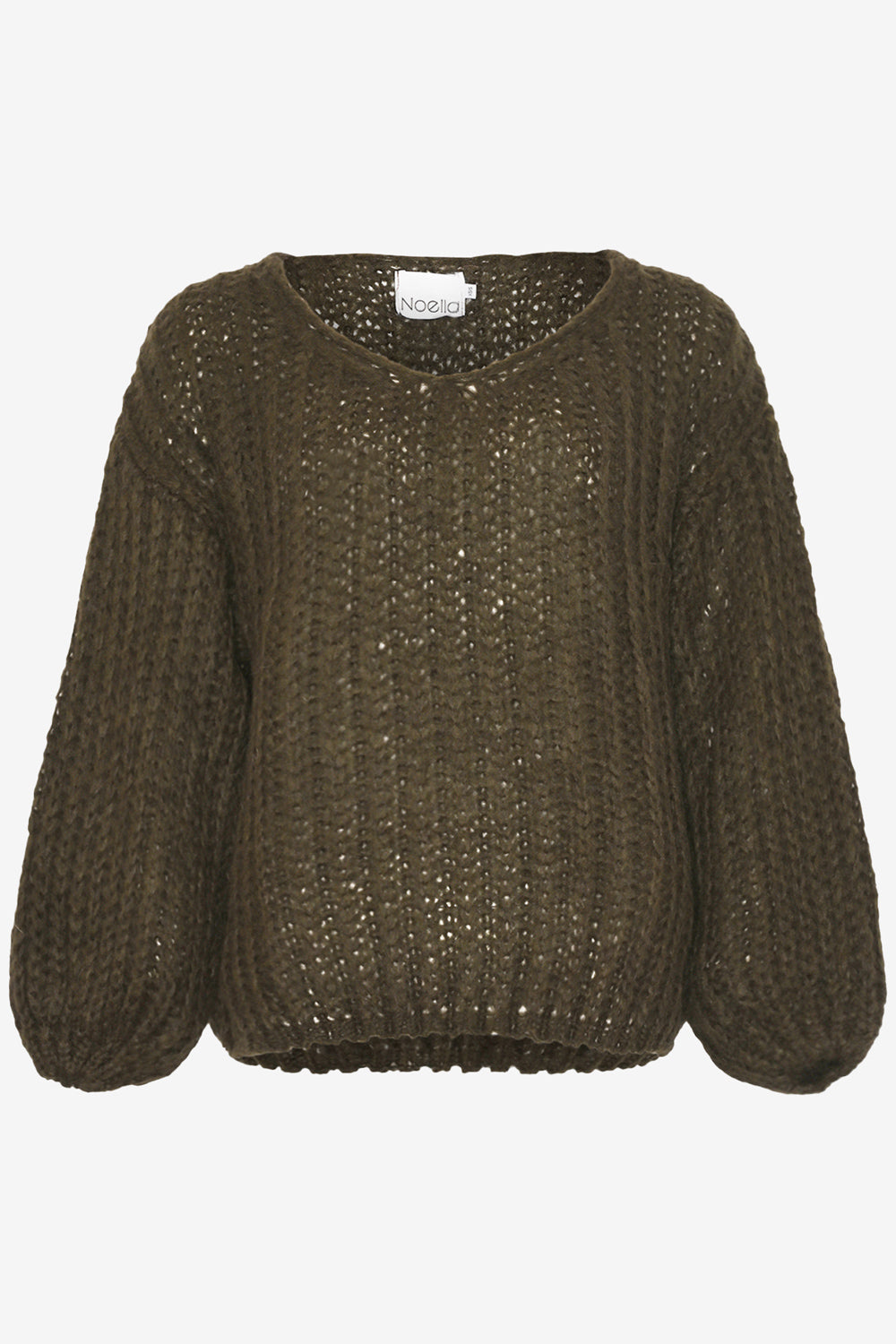 Noellas Joseph Knit Sweater Army Green. Køb Striktrøjer hos www.noellafashion.dk