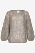 Noellas Joseph Knit Sweater Light Grey. Køb Striktrøjer hos www.noellafashion.dk