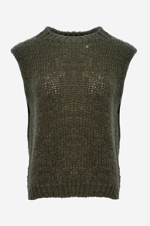 Noellas Kala Knit Vest Army. Køb Veste hos www.noellafashion.dk