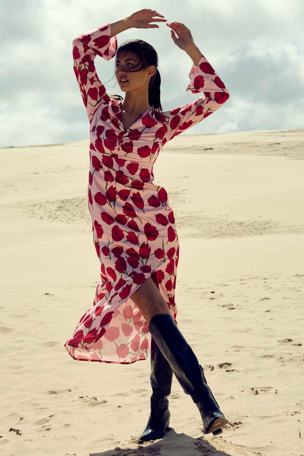 Kamey Dress Tulip Print
