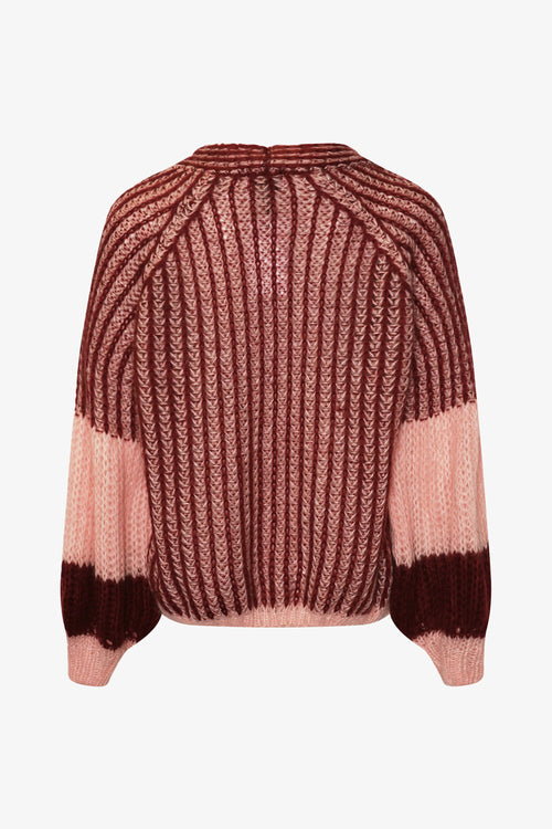Noellas Liana Knit Cardigan Rust Blush Combo.