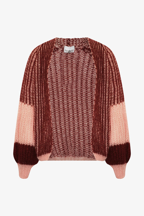 Noellas Liana Knit Cardigan Rust Blush Combo. Køb Cardigans hos www.noellafashion.dk