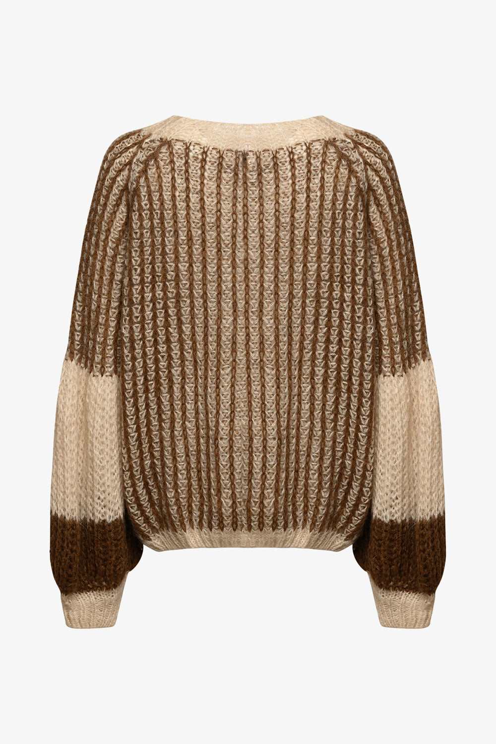 Noellas Liana Knit Sweater Beige/brown. Køb Striktrøjer hos www.noellafashion.dk