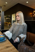 Noellas Liana Knit Sweater Beige/brown. Køb Striktrøjer hos www.noellafashion.dk