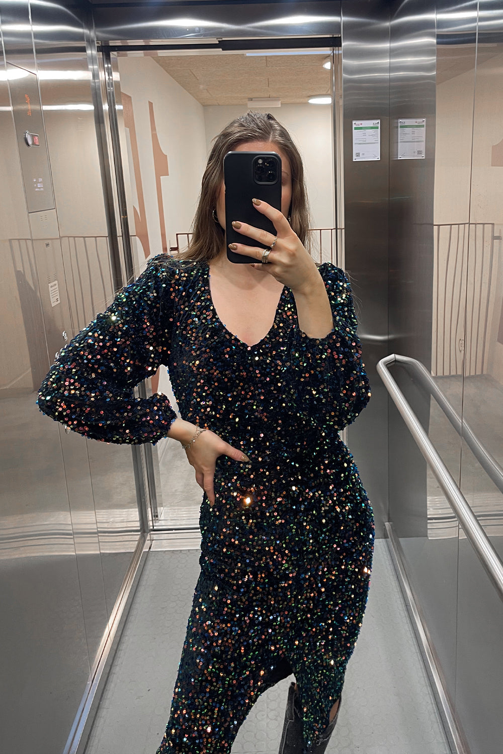 Teagan LG Dress Black Mix