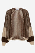 Noellas Liana Knit Cardigan Beige/brown. Køb Cardigans hos www.noellafashion.dk